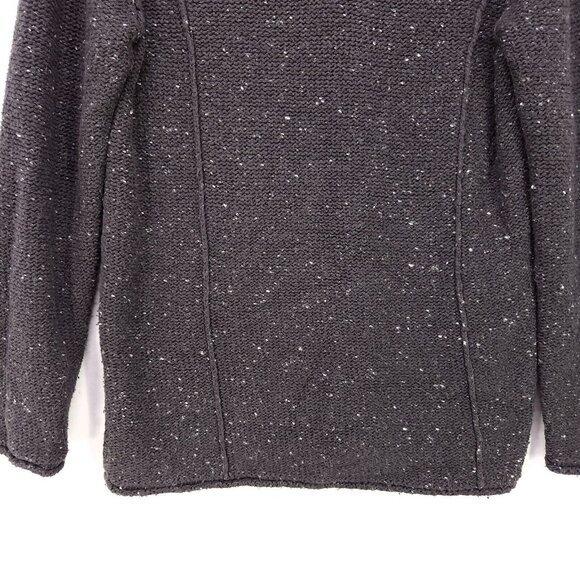 Cabelas Sweater Chunky Knit Womens Large Pullover Dark Gray Swiss Dot V-Neck - Picture 4 of 10